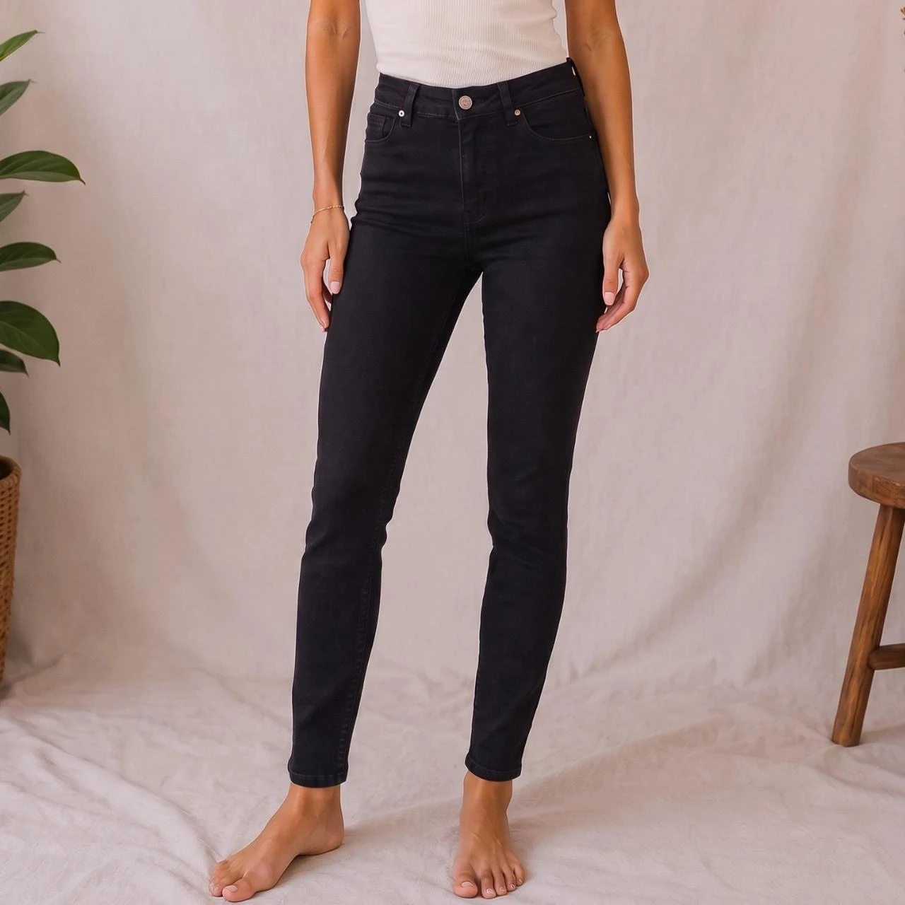 Pantalon slim taille standard femme - Noir - Taille 38 - Très bon état
